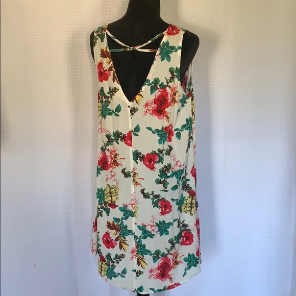 Umgee Sleeveless Floral Print Dress Size Med NWT - Picture 5 of 8